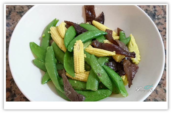 [蔬食]清炒黑木耳三蔬/黑木耳+甜豆+玉米筍